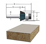 Bosch 85423M 1/4-Inch Cut Triple Flute Laminate 45 Degree Trim Router Bit 1/4-Inch Shank With 1-Inch