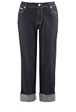 Avenue Plus Size Contrast Stitch Cuff Straight Leg Jean