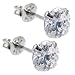 14KT White Gold .47 Carat Cubic Zirconia SOLITAIRE Stud Earrings