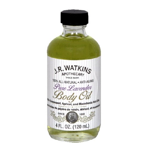 J.R. Watkins Body Oil, Pure Lavender, 4 fl oz (120 ml) (Pack of 3) by Grapeseed Oils