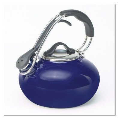 Enamel On Steel 1.8 Quart Cobalt Blue Enamel Teakettle with Loop