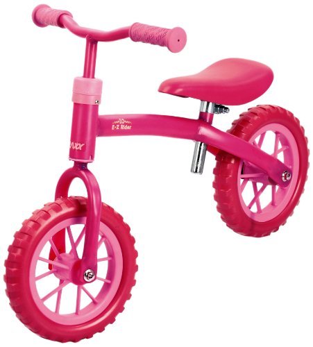 Feature: Eva Foam/ Rubber Tires With Five Star Coloured Rims, Benefit: Safe For Hardwood Floors Or The Outdoors With Sporty Appearance - Hauck Traxx E-Z Rider 10 Learning Bike, Bubble Pink