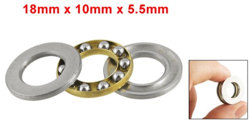 18mm x 10mm x 5.5mm Silver Tone Metal Ball Thrust Bearing