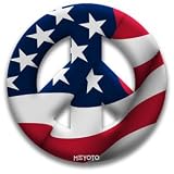 Peace Symbol Anywhere Decal of United States Flag by MEYOTO