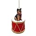 Little Drummer Yorkshire Terrier Puppy Cut Christmas Ornament - Hand Painted - Delightful