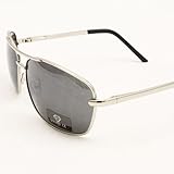 IMAGE OF HOTLOVE Premium Quality Debut Aviator Sunglasses UV400 Lens Technology - 3773 Comfortable Metal Frame (Silver Frame Smoke Lens) - Trendy Fashion Everyday Apparel for Women & Men / Unisex
