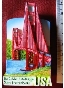 Golden Gate Bridge San Francisco USA America High Quality Resin 3D fridge Refrigerator Thai Magnet Hand Made Craft
