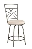 Powell Antique Gold Accented Pewter Swivel Counter Stool, 24-Inch