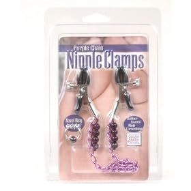 Purple chain nipple clamps