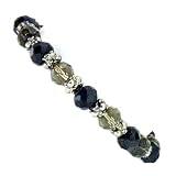 SuperStretch Hematite Tone Beaded Bracelet