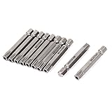 uxcell　トルクスセキュリティドライバービット　メタル　シルバーグレー　T40　50mm長　10個入り