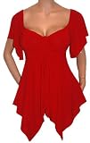 FUNFASH EMPIRE WAIST SLIMMING APPLE RED TOP SHIRT BLOUSE NEW Plus Size Made in USA