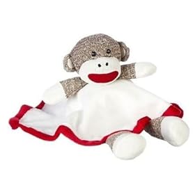  Sock Monkey Snuggle Buddy Security Blanket Lovey by Baby Starters