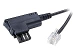 Vivanco Teccus Anschlusskabel zwischen TAE-Anschluss und T-DSL-Splitter 3 m (TAE-F Stecker - RJ 12 Stecker) mit versetzter Rastnase