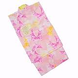 【着物問屋】 女の子ゆかたno129【りぼん・桃色】 7~8才用(120cm)