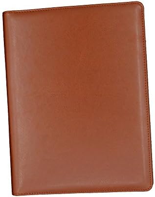Chanyi® Shiny Leather Writing Portfolio, Writing Pad, Presentation Folder, Business Case with Inserted Note Pad and Folder for Bonded Leather portfolio (Brown)
