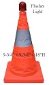 18" Collapsible Safety Emergency Traffic Cone with LIGHT