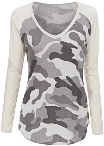 Doublju Women Stylish Colorblocked Long Sleeve Top GRAY,L