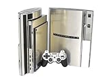 PlayStation 3 Skin (PS3) - NEW - BRUSHED SILVER system skins faceplate deca ....