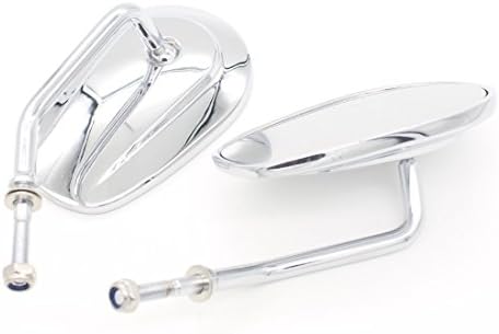 DongZhen Motocycle Bicycle Bar End Convex Mirrors for Harley Davidson Kawasaki Suzuki Honda Bikes Side Rear View Mirrors Handle Bars (Sliver)