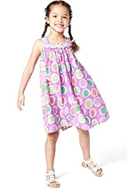 Pure Cotton Smocked Spotted Dress
