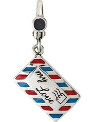 Enamel Love Letter Envelope Charm in Sterling Silver