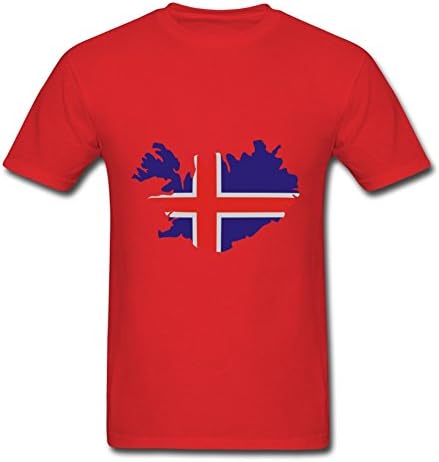 Artful Customs Men T-shirt Iceland Flag Map Printed Medium
