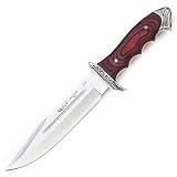 Muela 12-Inch Bowie Fixed Blade Knife, Packawood Handle, Scrolled Nickel Silver Gurad and Cap