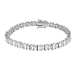 Sterling Silver with Emerald Cut CZ Tennis Bracelet