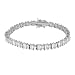 Sterling Silver with Emerald Cut CZ Tennis Bracelet