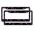 A Set of 2 Plastic License Plate Frames Butterfly Series - Purple