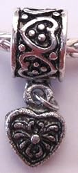 Silver Plated Charm Dangle Fits Pandora Antique Heart (3)