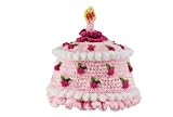 San Diego Hat Company Chenille Birthday Cake Hat, Pink, 0-6 Months
