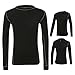 Sportown®Men's Merino Wool Lightweight Long Sleeve Crew Base Layer Top