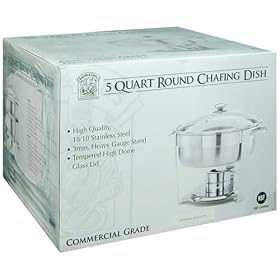 Bakers and ChefsTM Commercial Grade 18 10 Stainless Steel Round Chafing Dish - 5 Qt. by Bakers & ChefsTM
