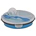 Smart Planet EC-34R3 Round 3-Compartment Collapsible Silicone Eco Meal Kit on The Go with Spork, Blue
