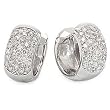 14k White Gold & Diamond Pave' Set Hoop Earrings (1.28ctw)