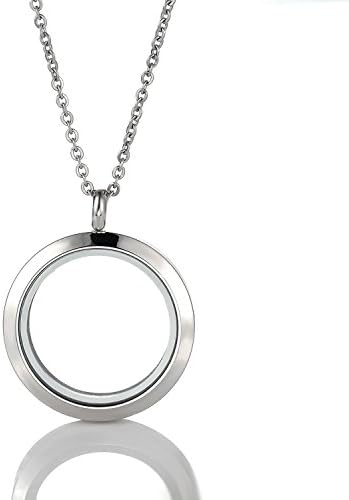 Living Memory Floating Locket 316L Stainless Steel Toughened Glass 20mm 25mm 30mm Locket Pendant (Magnet locket 20mm)