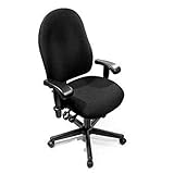 Perch Desk Chair - High Back - Indigo Fabric - Glides