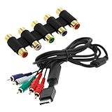 GTMax Gold Plated 5 RCA Component Coupler F/F + 6FT HD Component Cable for  ....