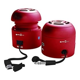 Chill Pill Portable Travel Speakers for iPod in Red