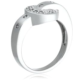 Sterling Silver Diamond Buckle Ring