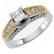 Two Tone Union Diamond Engagement Ring (Center stone is not included)