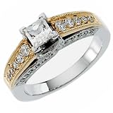 Two Tone Union Diamond Engagement Ring (Center stone is not included)