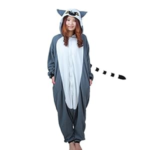 Ikerenwedding Sleep suit Pajamas Costume Carnival Halloween Cosplay Homewear Lounge Wear,Lemur,US(M)