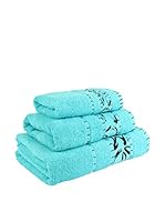 Flor De Algodón Juego De Toallas Asia2 (Turquesa)
