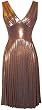 Pleated Metallic Stretch Holiday Party Cocktail Prom Dress JR Plus Size