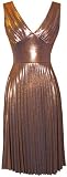 Pleated Metallic Stretch Holiday Party Cocktail Prom Dress JR Plus Size