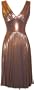Pleated Metallic Stretch Holiday Party Cocktail Prom Dress