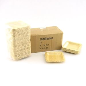 Bamboo Leaf Square Plate Approx 3.5